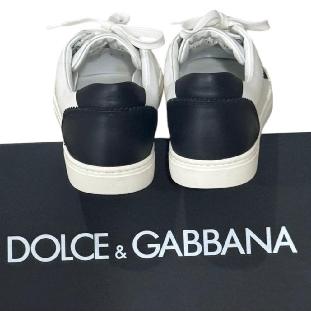 DOLCE & GABBANA Logo White Black Leather Low Top Sneakers Portofino Sneakers - Picture 7 of 16